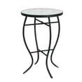 thumbnail image 3 of Christopher Knight Home Outdoor Round Side Table with Mosaic Ceramic Tile Top and Curved Iron Legs, Gray, 3 of 10