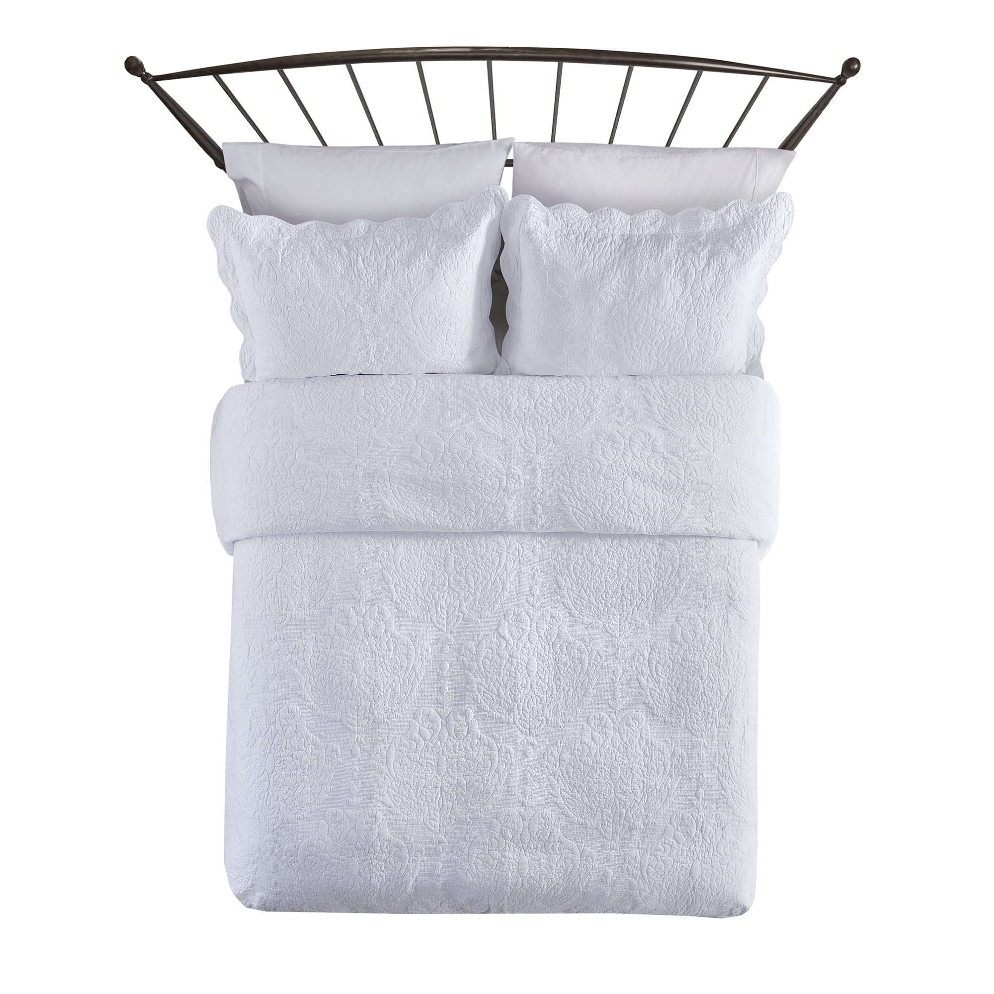 Better Homes & Gardens Paisley Medallion Cotton Quilt, King, White