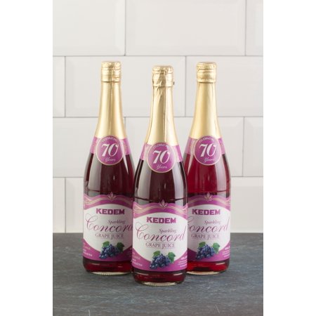 (Pack of 3) Kedem Sparkling Juice  Concord Grape  25.4 fl oz