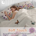 thumbnail image 4 of Queen 4 Piece Bedding Set Vintage Spring Flowers on Linen Soft Breathable Duvet Cover and Pillowcase,Watercolor Floral Butterfly Duvet Cover Set Washable Bed Sheets for Bedroom Dormitory Guest Room, 4 of 8