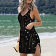 thumbnail image 2 of CFLVAEK Crochet Cover Up for Women Swimsuit Bathing Suit 2025 Summer Swimwear Mesh Knit Beach Dress Hollow Out Swim Cover Up Side Split XXL, 2 of 5