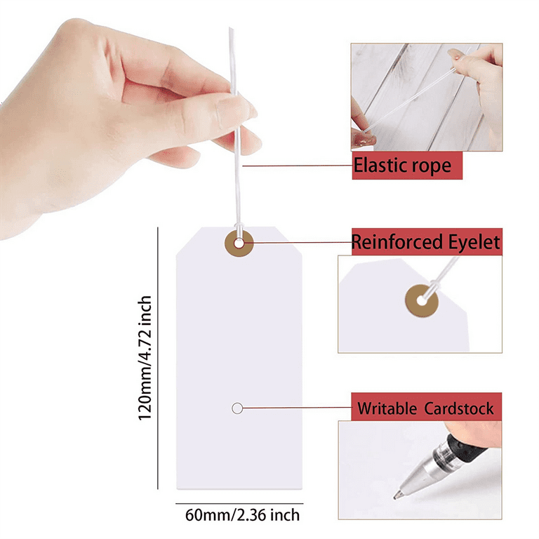 200PCS Price Tags with String Attached, Blank Labeling Tags, Price
