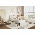 thumbnail image 7 of Rugerasy Twin Size Bed Frame with Storage Headboard and 2 Drawers,Girls Bed Frame with Boucle UpholsteRed Platform,Built-in Bookcase,No Box Spring Needed,Easy Assembly,Durable and Stylish,Off-White, 7 of 7