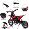 thumbnail image 2 of Lumiparty 24V Electric Off-Road Motorcycle, 250W Motor 13.6MPH Fast Speed Motocross Dirt Bike, Twist Grip Throttle, Metal Suspension, Air-Filled Tires, for Kids Teens Age 8+, Red, 2 of 8