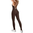 thumbnail image 1 of Mono de yoga sin costuras para mujer: sin mangas, elástico, ajustado, con ribetes, para hacer ejercicio y correr, 1 of 7
