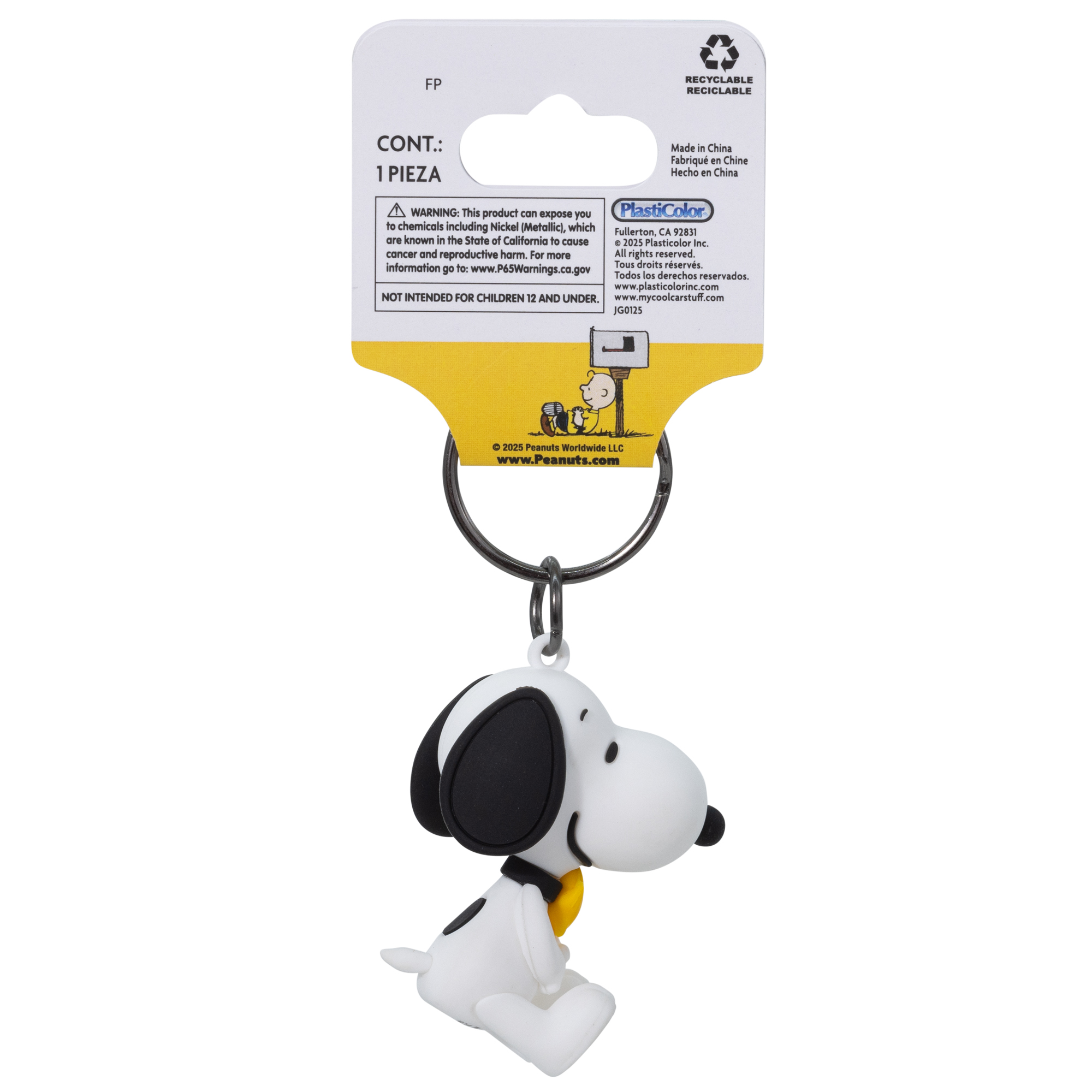 Yupbizauto Peanuts Snoopy & Woodstock 3D Keychain with Little Tree Air Freshener – Officially Licensed Car Key Ring Bundle Gift Set for Bags, Keys & Backpacks