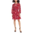 thumbnail image 1 of Vince Camuto Womens Chiffon Keyhole Flounce Dress, ltpasred, Petite, 10P, 1 of 1