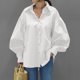 thumbnail image 4 of ICHUANYI Liquidación Mujeres Moda Casual Solapa Botón Manga larga Tops Blusa Camisa Blusa superior sólida ICHUANYI WER202308231465, 4 of 9