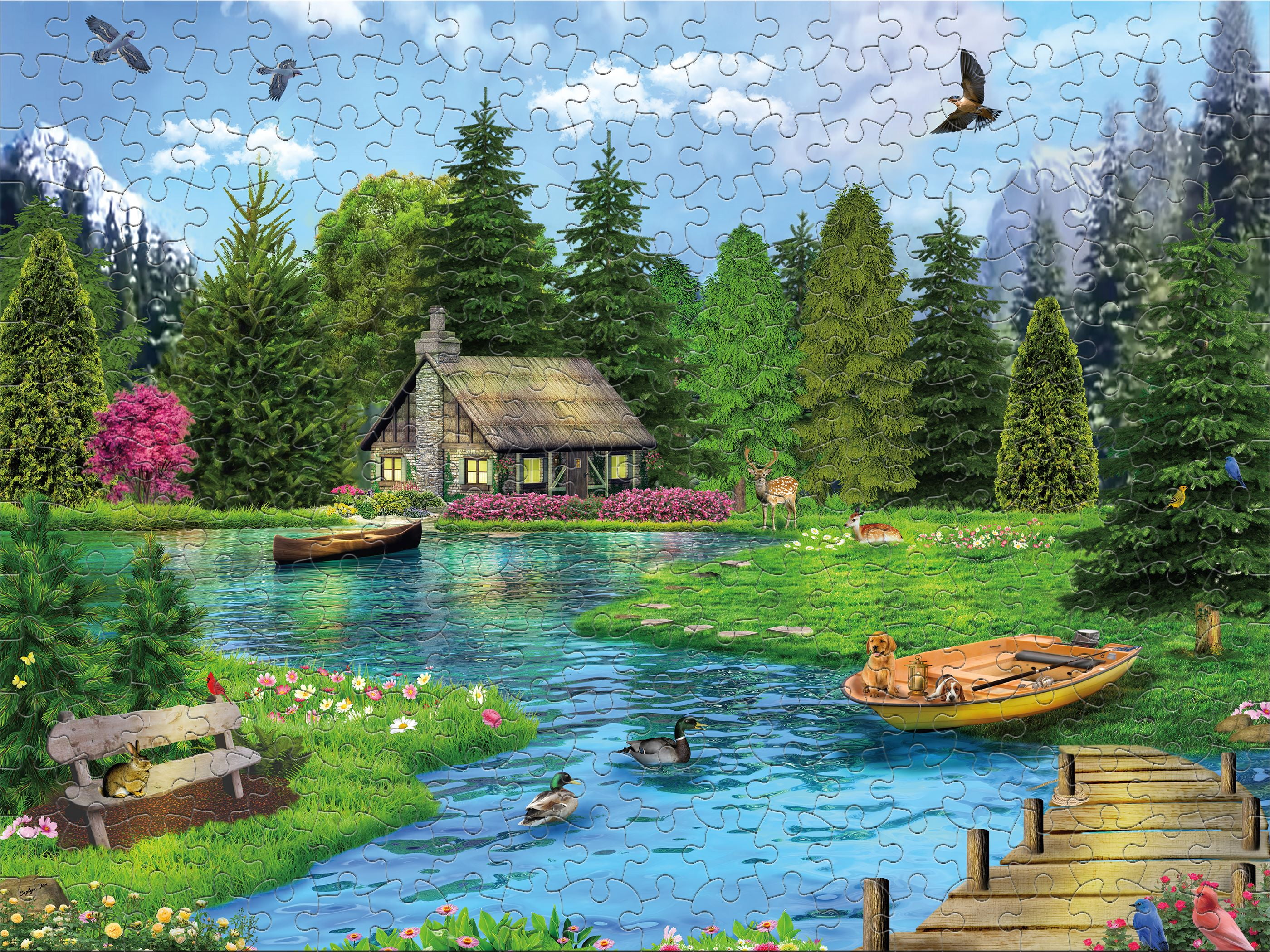 Ceaco 300 Piece Dream Lake Oversize Interlocking Jigsaw Puzzle