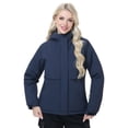 thumbnail image 3 of Pdbokew Women's Winter Coats Waterproof Snow Ski Jacket Warm Fleece Navy Blue M, 3 of 9
