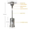thumbnail image 2 of 46000BTU Propane Stainless Steel Mushroom Outdoor Patio Heater with Hollow Pattern on Tank housing, with Two Smooth-rolling Wheels,with Hose Set,with Black Cover,Pole in Two Pieces(Upper and Bottom), 2 of 9
