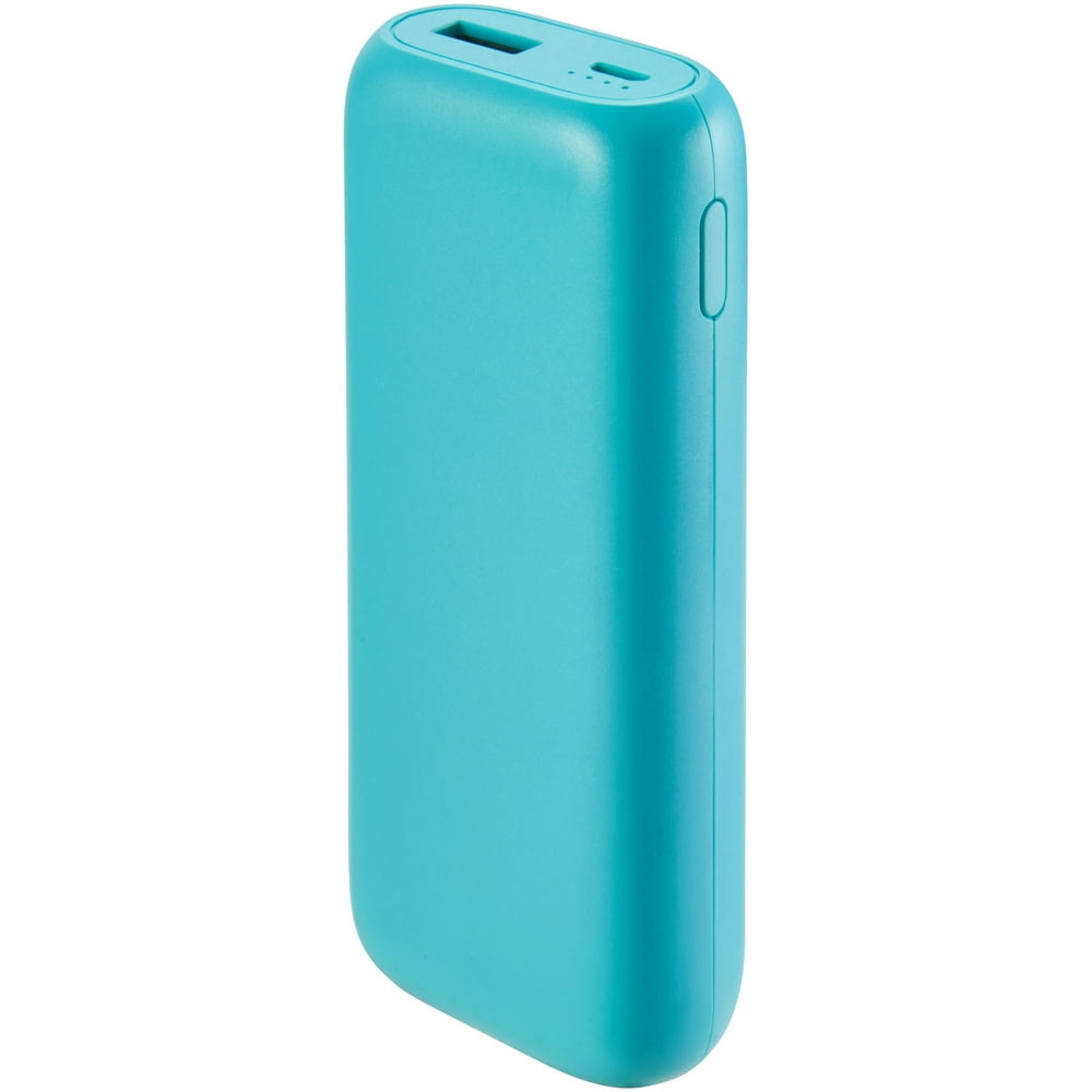 onn. Portable Charger, 6700 Mah, Teal
