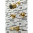 thumbnail image 3 of Kingston Brass KBX8147ZX Millennium Two-Handle Tub and Shower Faucet, Brushed Brass, 3 of 5