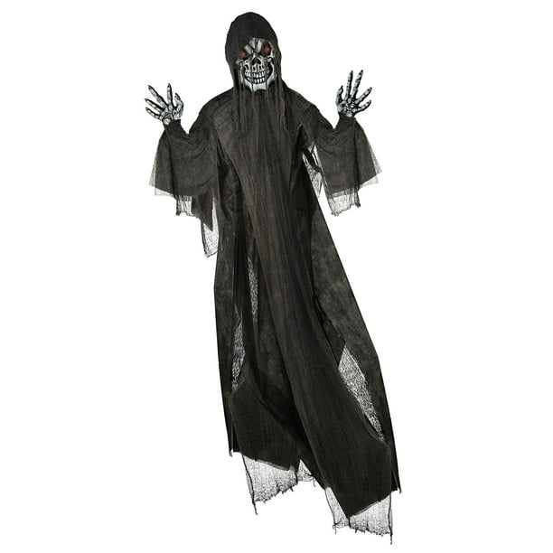Light-Up Giant Grim Reaper Decoration, Glowing Eyes, Posable Arms, 12 ...