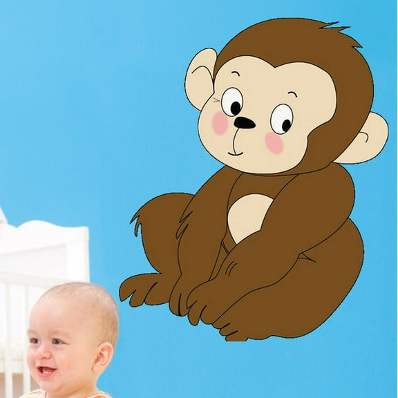 Wallhogs Baby Monkey Cutout Wall Decal