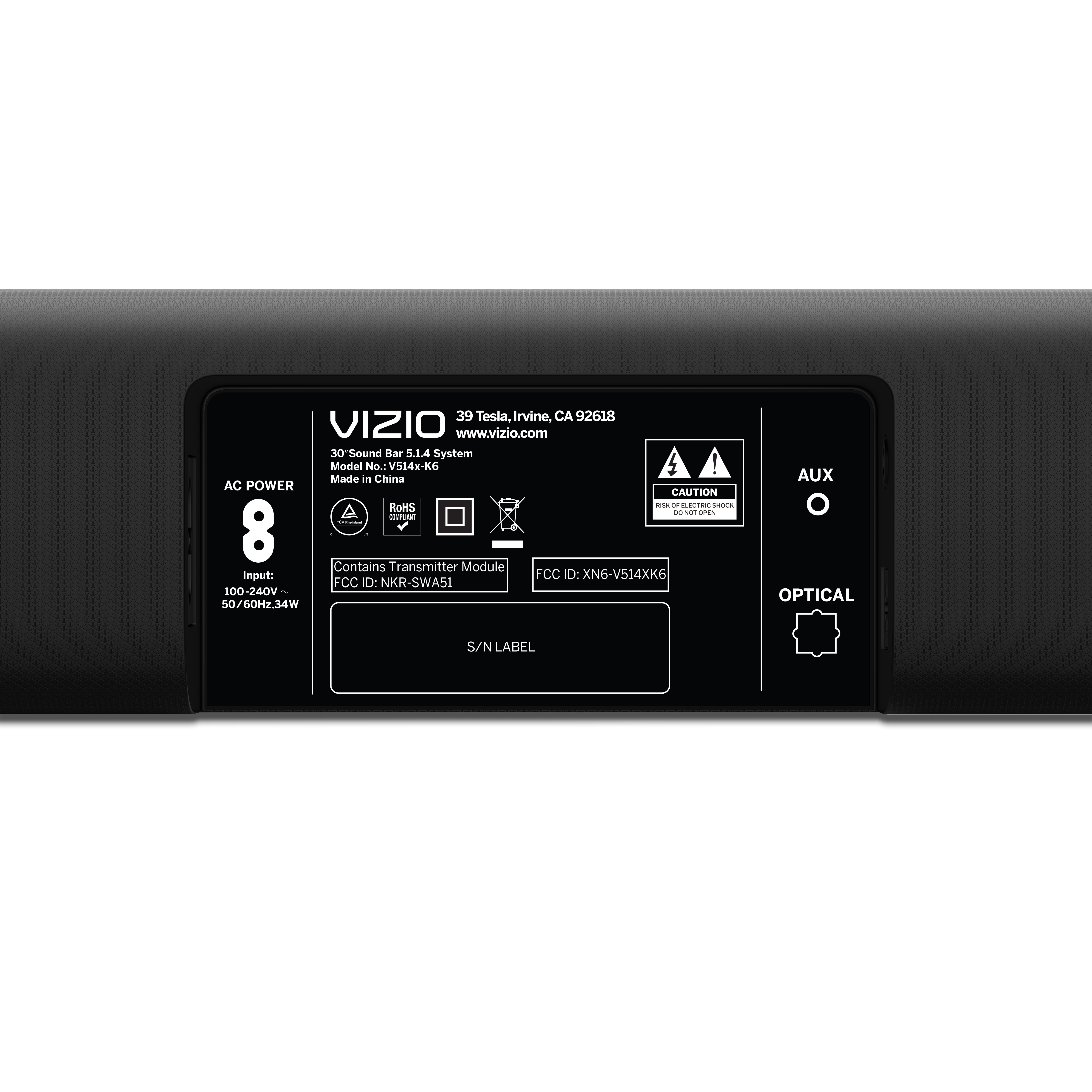 VIZIO V-Series 5.1 Home Theater Sound Bar with DTS Virtual:X, Bluetooth,  Optical Connection V514x-K6