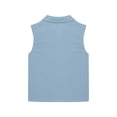 thumbnail image 5 of REDARER Girls Sleeveless Collared Button Down Shirt Front Pocket Loose Fit Lightweight Casual Summer School Top,13-14 Years, 5 of 6