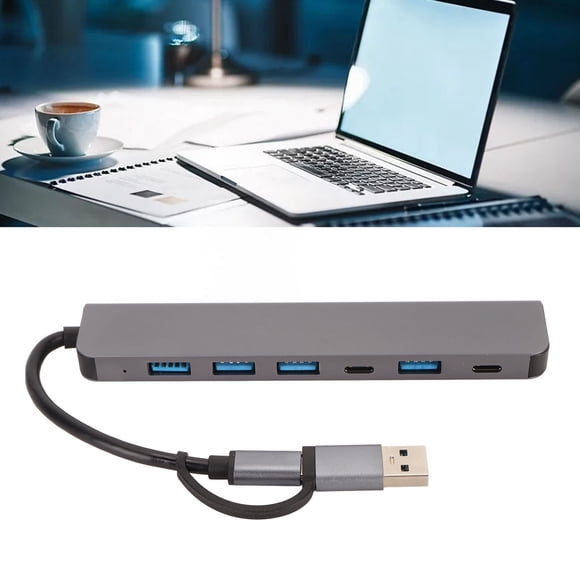 Type C Hub, 7 Ports Plug And Play USB C Docking Station For PC Phone
