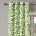 thumbnail image 2 of Ambesonne Green Grommet Curtain, Curly Ornate Leaf Damask, 50" x 120", Pale Green Fern Green, 2 of 6