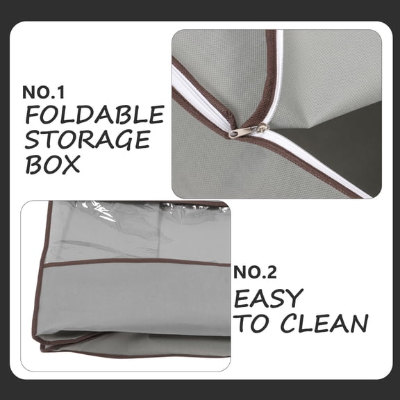 NICEXMAS Large Capacity Grey Storage Bag for Blankets, Comforters, and Clothing Organizer with Design