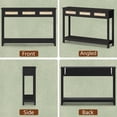 thumbnail image 4 of LAZZO 47" Boho Rattan Console Table, Narrow Entryway Table with 3 Drawers & Open Shelf, Balck, 4 of 9