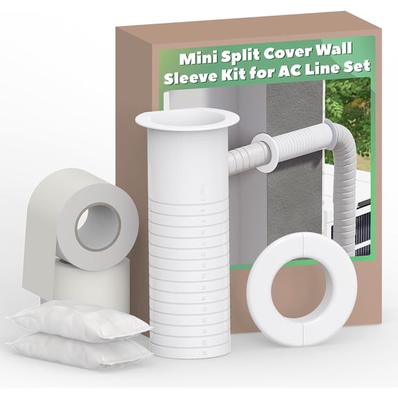 Mini Split Cover Wall Sleeve for Air Conditioner Line Set Covers, AC Sleeve for Through the Wall, Wall Sleeve for Outside Air Conditioning Line Sets, Protect Line Sets, Pipe Accessories
