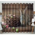 thumbnail image 1 of ABPHQTO Happy Easter Bunny Eggs Nest Ojal Blackout Cortina Cortinas para oscurecer la habitación 130x210 cm (Dos piezas), 1 of 1