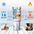 thumbnail image 4 of 40oz Cute Ocean Life Turtle Stainless Steel Flip Straw Tumbler Spill Proof Travel Cup Double Wall Vacuum Insulated Coffee Mug with Top Handle, 4 of 6