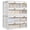 White With Clear Front, variant on White Fabric Stackable Storage Drawers Closet Organizer & Storage with Fabric Drawers & Wood Top & Metal Frame, 4 Drawers Total, 22LBS/Drawer