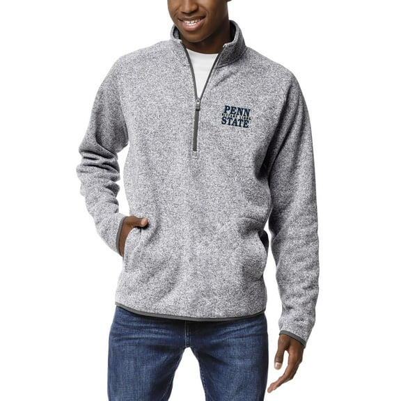 Men's League Collegiate Wear Heathered Gray Penn State Nittany Lions Saranac Quarter-Zip Pullover Jacket