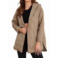 thumbnail image 3 of Women Long Diamond Quilted Hooded Jacket,Fashion Winter Coat Oversized Baggy, Warm Long Sleeve Jackets Khaki XL, 3 of 9