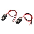 thumbnail image 1 of Unique Bargains 2 Pcs 9 Volt Battery Clip Connector I Type Hard Shell Buckle Holder 15cm Wire, 1 of 3