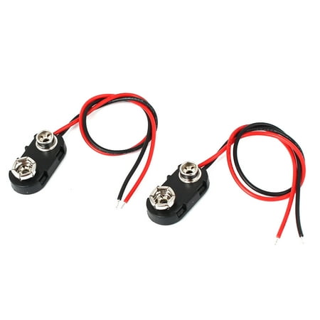 2 Pcs 9 Volt Battery Clip Connector I Type Hard Shell Buckle Holder 15cm (Best Wire Tap Connectors)
