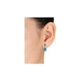 thumbnail image 5 of 10.70 Carat (Ctw) Octagon Blue Topaz Dangle Earrings in 10K White Gold for Women, 5 of 6