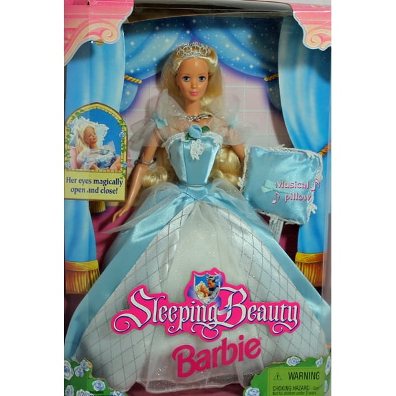 Sleeping Beauty Barbie Doll with Magical Eyes and Musical Pillow 1998 Mattel