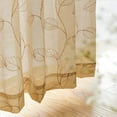 thumbnail image 2 of Lazzzy Sheer Curtains Leaf Embroidered Farmhouse Window Treatments Set 2 Panels Light Filtering Voile for Living Room Bedroom Rod Pocket Drapes Gold W55" x L84", 2 of 16