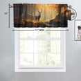 thumbnail image 4 of Forest Deer Printed Window Curtains Valances for Kitchen Fall Hunting Theme Elk Wild Animal Country Rustic Farmhouse Privacy Decorative Rod Pocket Short Window Valance Curtains 54 by 18 in, 2 Panel, 4 of 6