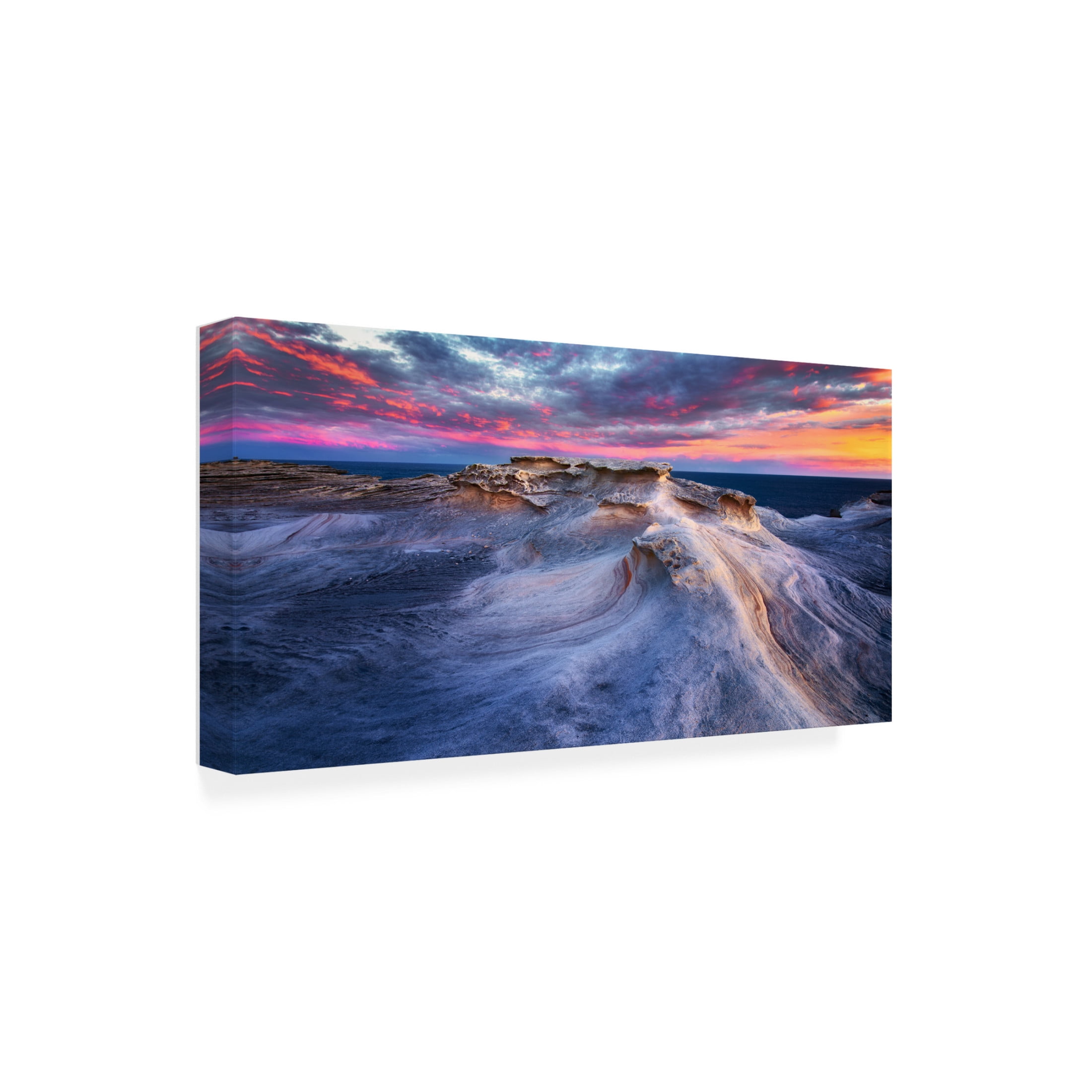 Canvas Wall Art - Joshua Zhang 'Waves' Wall Art for Living Room, Bedroom, or Office D?cor by Trademark Fine Art - 47 x 24 Inches