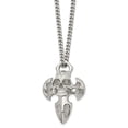 thumbnail image 3 of Stainless Steel Curb Necklace with Pendants Chain Chisel Polished Cross Skull Pendant on a 24 inch 35 mm, 3 of 5
