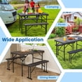 thumbnail image 4 of Aimee Lii Outdoor Folding Table Bench Set w All-Weather HDPE Tabletop and Sturdy Metal Frame, Patio Furniture for Outdoor Garden Backyard Pool Deck-Black, 4 of 10