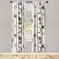 thumbnail image 3 of Ambesonne Astral Curtains, Astrology Pattern Medieval, Pair of 28"x95", Pale Tan and Black, 3 of 5