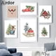 thumbnail image 2 of Cuadro sobre lienzo de árbol de Navidad para decoración del hogar, carteles nórdicos e impresiones, imagen de pared para habitación de bebés y niños, ciervo, camión, zorro, arte de pared, regalo, 2 of 4