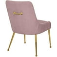 thumbnail image 6 of Maklaine Contemporary Pink Velvet Dining Chair with Gold Legs (Set of 2), 6 of 9