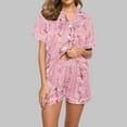 thumbnail image 2 of GERsome Womens Pajama Sets 2 Piece Sleepwear Pjs Set Short Sleeve Button Down Top and Short Color Block & Floral Print Loungewear S-XXL, 2 of 4