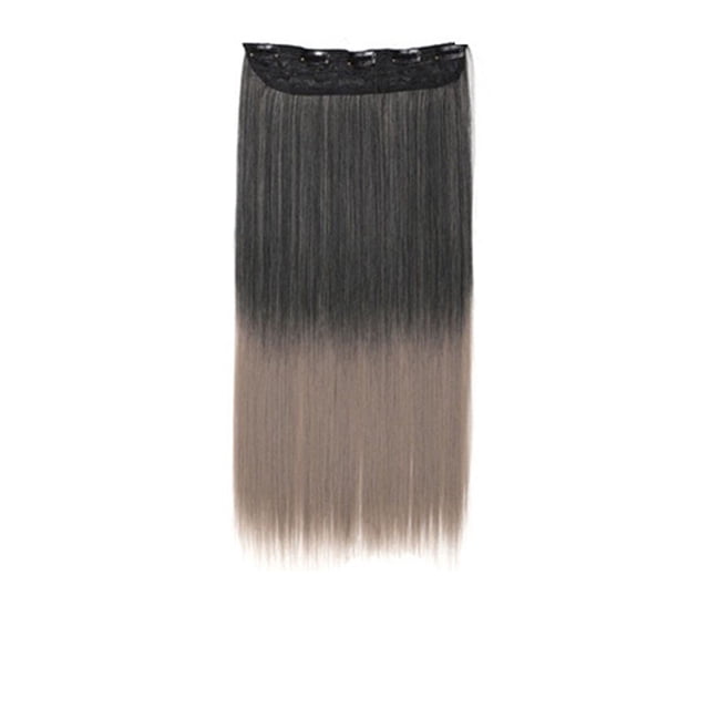yeacher 23.6-Inch Seamless Straight Hair Extensions with 5 Clips, 60cm Matte High-Temperature Fiber for Natural Look and Comfortable Fit