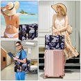 thumbnail image 2 of HAWEE Utility Zippered Tote Bag with Laptop Compartment and Luggage Sleeve for Nursing Work Travel 15 Pockets Water Repellent Commuter Bag, Hibiscus, 2 of 7