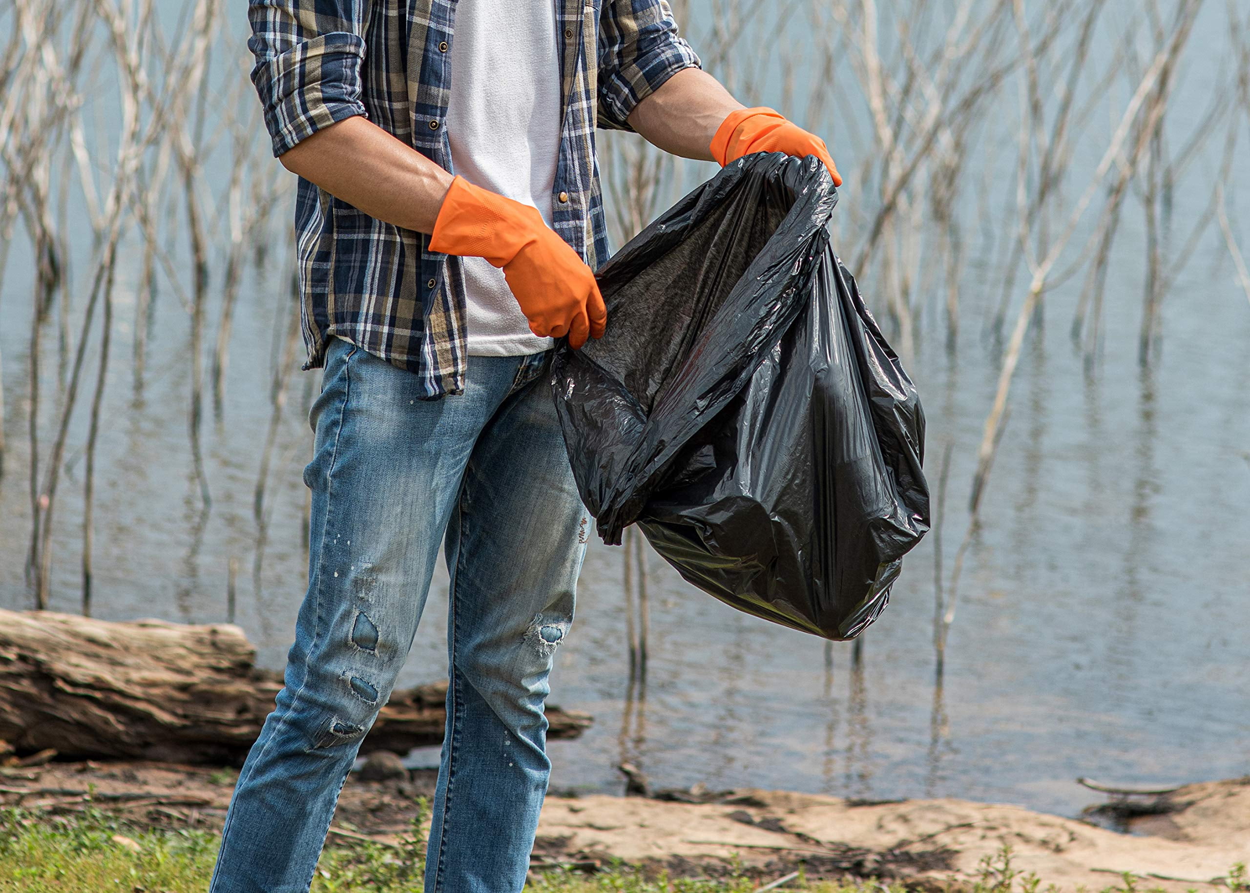 Garbage Bags Low Density Polyethylene Black 250 count 40 x 46 in 40-45 Gallon Capacity