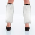 thumbnail image 3 of Skeleteen Boot Cuff Leg Warmers - Fluffy White Faux Fur Boots Warmer Cuffs for Women and Girls, 3 of 3