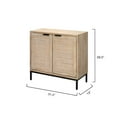 thumbnail image 3 of J&D Designs Reed 2-Door Coastal Wood & Iron Accent Cabinet in Brown, 3 of 5