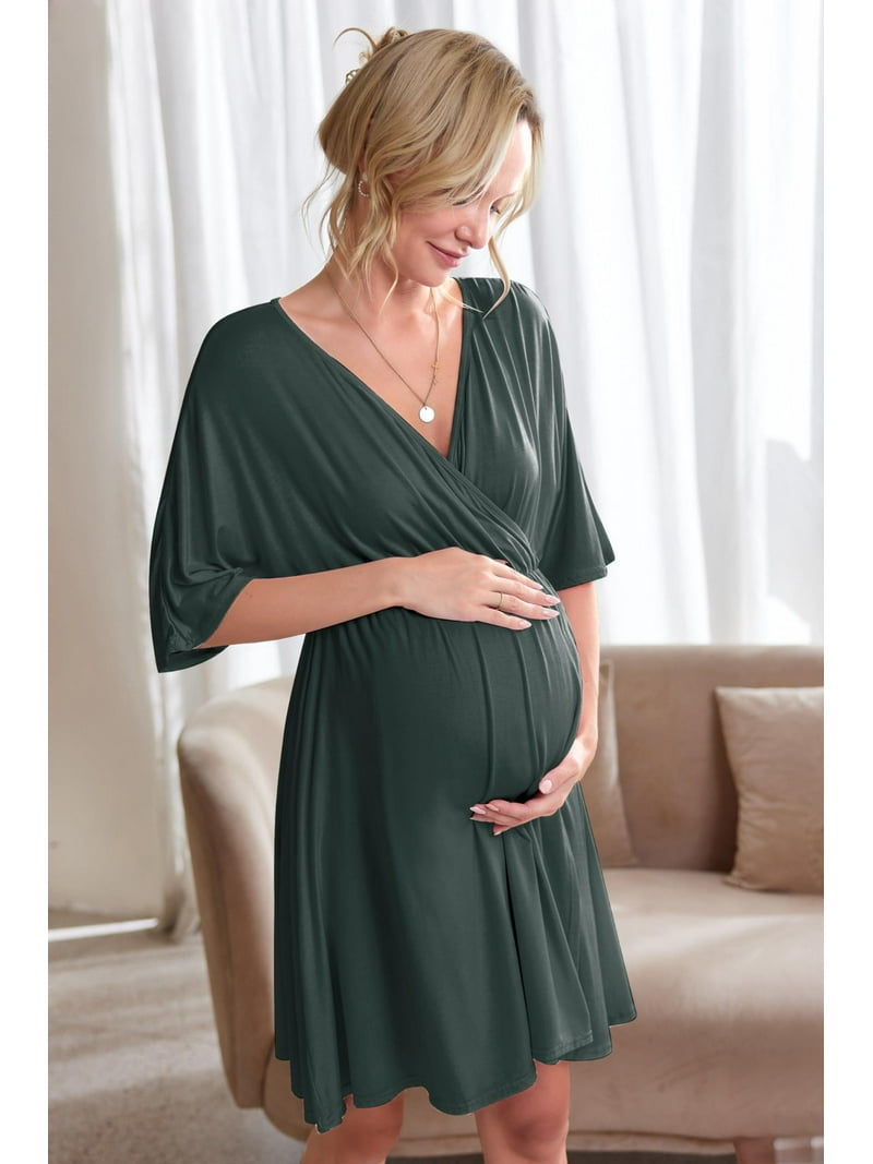 Ekouaer 3 in 1 Labor/Delivery/Hospital Gown Maternity Dress Nursing  Nightgown Sleepwear for Breastfeeding - Walmart.com